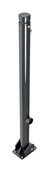 Schake Absperr-Stilpfosten Serie 464B Ø 60 mm, umlegbar, selbsteinrastende Verriegelung für Dübel Befestigung, 464FUB