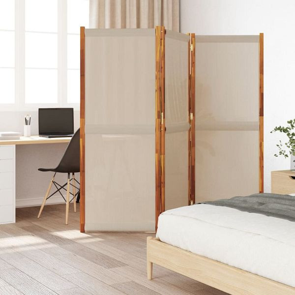 vidaXL 3-tlg. Paravent Taupe 210x180 cm, Akazie, 4003363