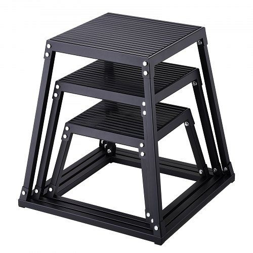 VEVOR 3-teilige Plyometrische Sprungboxen, 305/458/609 mm Plyometric Box Schwarz, TXTD12YC18YC09SXRV0