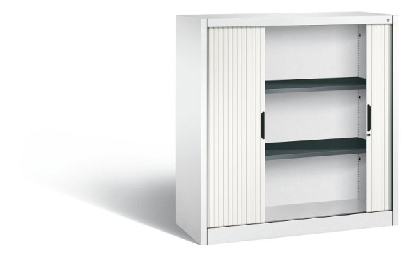 C+P Sideboard mit Rollladen Omnispace, H1230xB1200xT420mm, Farbe: Verkehrsweiß, Griffmulde, 3 OH, 3233-00 S10216
