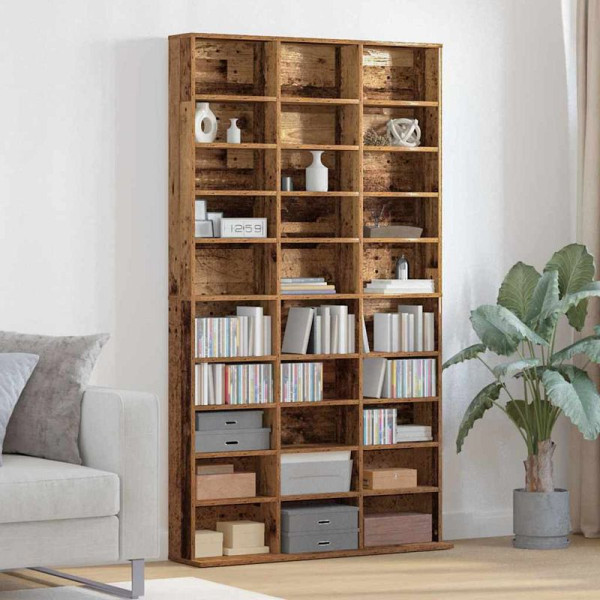 vidaXL CD-Schrank mit Regal Altholz 101 x 23 x 177,5 cm Holzwerkstoff, 3329340