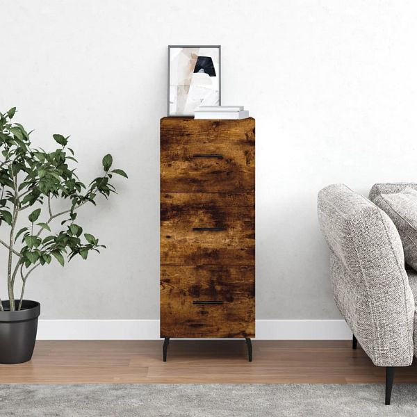 vidaXL Sideboard Räuchereiche 34,5x34x90 cm Holzwerkstoff, 828625