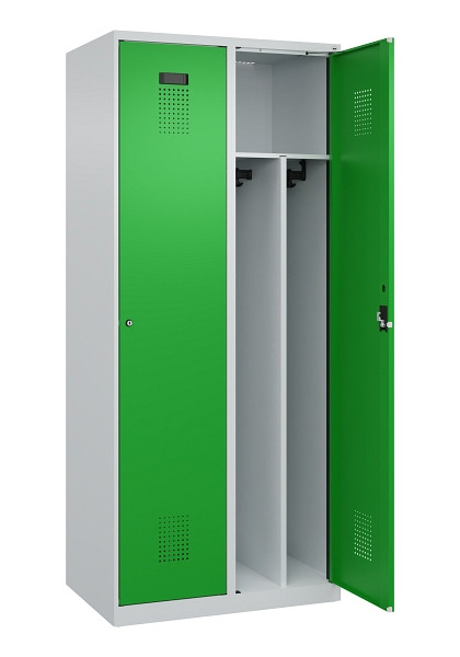 C+P Spind Evolo PLUS, 2 Abteile, 1850x800x500mm, 7035/6037, Verschluss Zylinderschloss, 049000-22F S10038