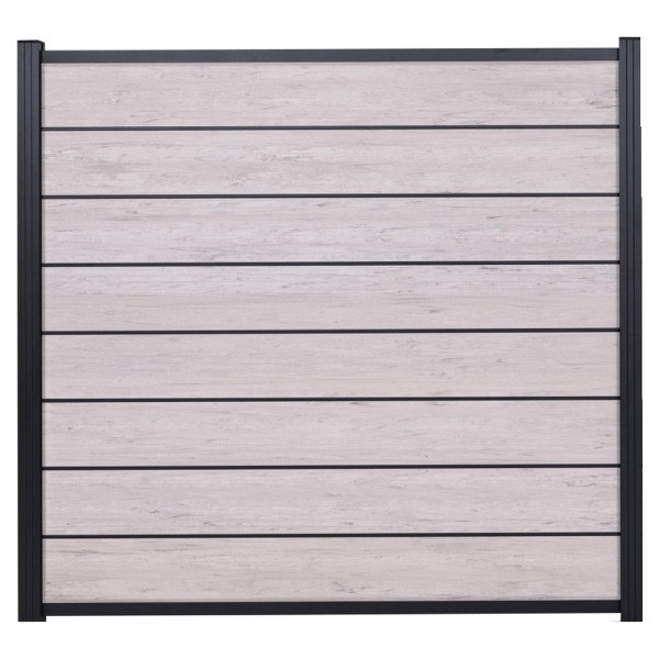 T&J GOTLAND-Serie WPC-Steckzaunsystem, Zaunset für ein Zaunfeld 180 x 175 cm, SAND / ANTHRAZIT, kartonverpackt, 44830