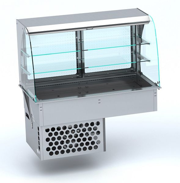 CombiSteel Einbaukühlvitrine Rund - mit Rollvorhang 4/1 GN, Breite (mm): 1440, 7495.0215
