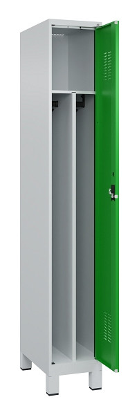 C+P Spind Evolo PLUS, mit Füßen, 1 Abteil, 1950x300x500mm, 7035/6037, Verschluss Zylinderschloss, 049010-10F S10038