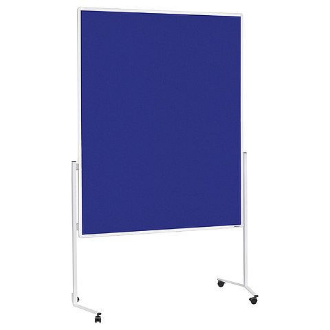Magnetoplan Moderationstafel weißer Rahmen, ungeteilt, mobil, Oberfläche Filz, blau, 2111103