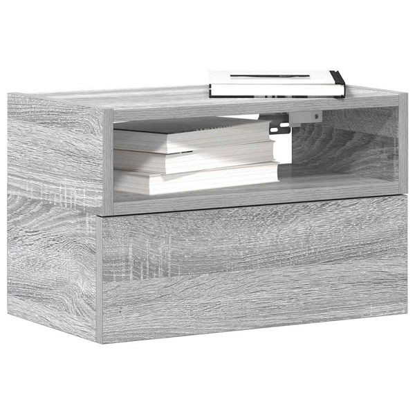 vidaXL Wand-Nachttische 2 Stk. Grau Sonoma 45x26x28,5 cm, 858607