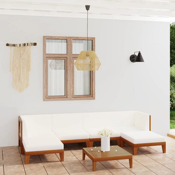 vidaXL 7-teilig Garten-Lounge-Set mit Kissen Massivholz Akazie, 3058134