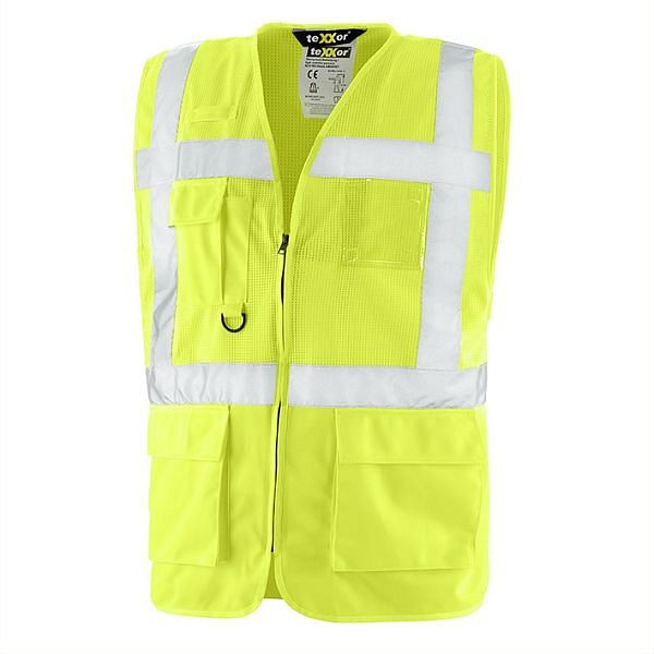 teXXor Warnschutz-Weste AMHERST, Farbe: leuchtgelb, Größe: 4XL, 4214-4XL