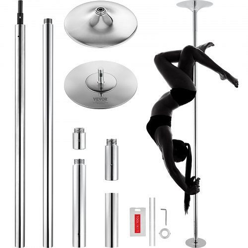 VEVOR Pole Dance Tanzstange ca. 216,3-270 cm Höhenverstellbare Abnehmbare Fitnessstange Silber, DBDJZXYS8810VZHHKV0