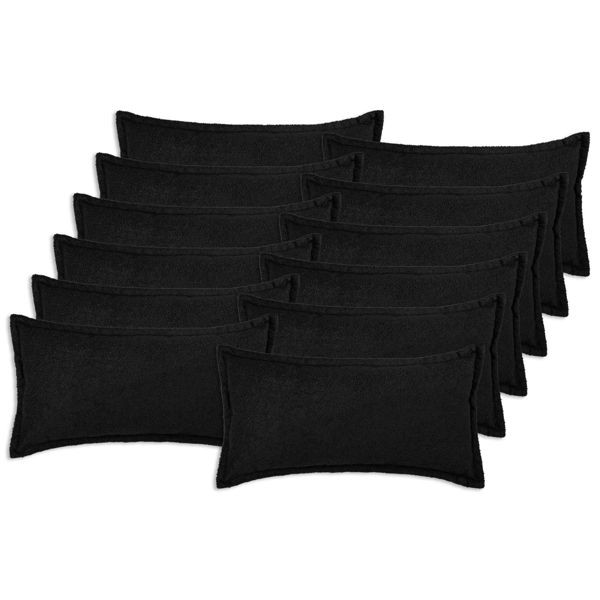 vidaXL Kissenbezug 12 pcs HOUTEN Schwarz 40 x 80 cm Bouclé, 918216