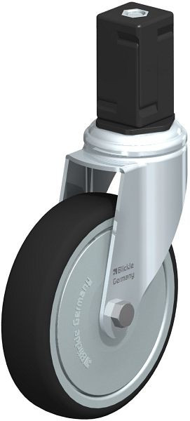 Blickle LKRA-PATH 126K-11-FK-EV17 Apparate-Lenkrolle mit Expander, Thermoplastisches Polyurethan, Grau, 848917