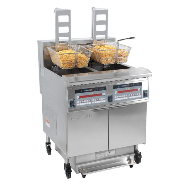 Casselin Elektrische Friteuse mit automatischem Heber und Filterung 2 x 22 Liter 17+17kW, CFPRAF222