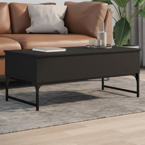 vidaXL Couchtisch Schwarz 100x50x40 cm Holzwerkstoff und Metall, 845376