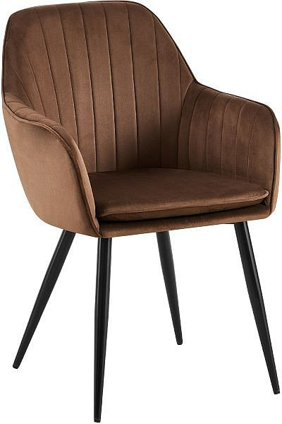 CLP Esszimmerstuhl Cheryl Samt schwarz, braun, 325944