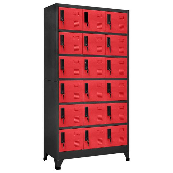 vidaXL Schließfachschrank Anthrazit und Rot 90x40x180 cm Stahl, 339833