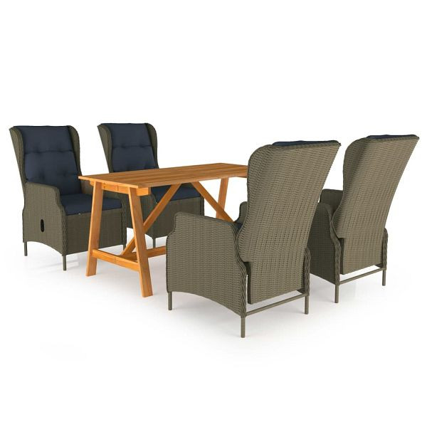 vidaXL 5-teilig Garten-Essgruppe Braun, 3068784