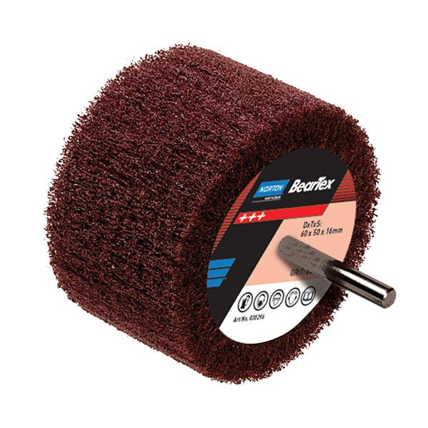 Norton Beartex Fächerschleifscheiben Non-woven Lamellenschleifer mit Schaft Norton-Clean & Blend-3x2x6mm SK(C)#MED, VE: 10 Stück, 66261032155