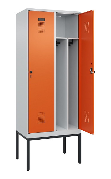 C+P Spind Evolo PLUS, Gestell, 2 Abteile, 2120x800x500mm, 7035/2004, Verschluss Drehriegel, 0490307-22F S10002