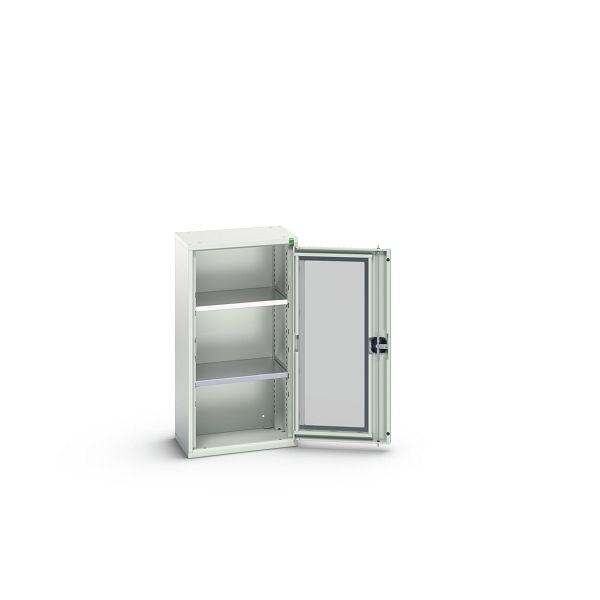 bott verso Flügeltürschrank mit Sichtfenster, mit 2 Fachböden, BxTxH: 525 x 350 x 1000 mm, Lichtgrau / Lichtgrau, 16926072.16