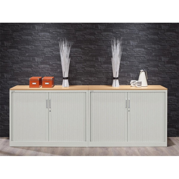 Deskin Rollladenschrank BASE L, Stahl, Lichtgrau RAL 7035, B 1200 x H 845 x T 420 mm, 247715