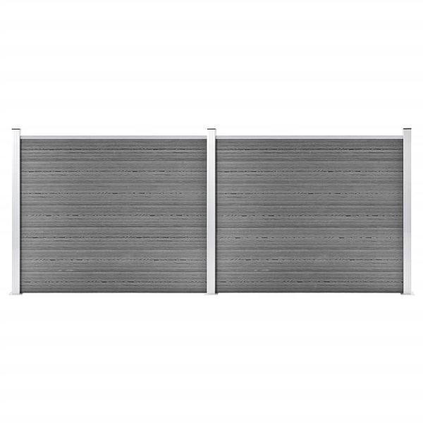 vidaXL Zaunelement Set WPC 353x146 cm Grau, 3070455
