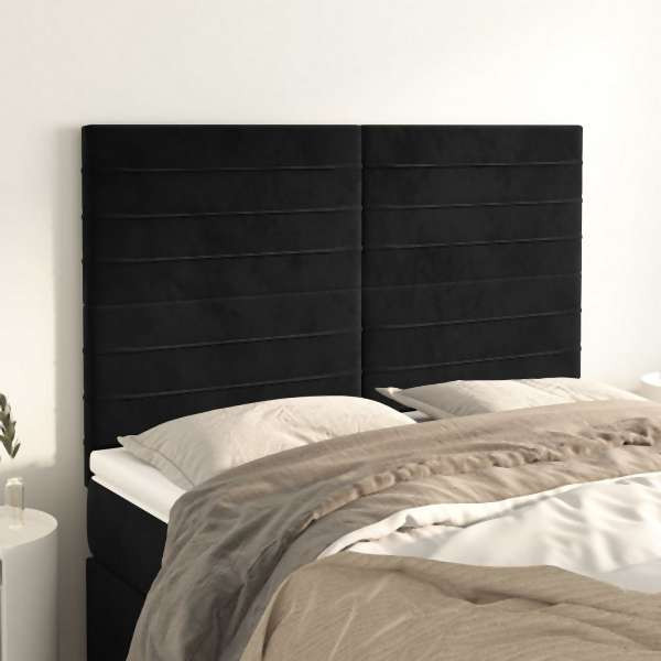 vidaXL Kopfteile 4 Stück Schwarz 72x5x78/88 cm Samt, 3116522