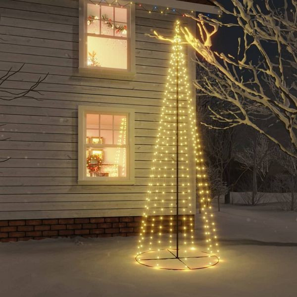 vidaXL LED-Weihnachtsbaum Kegelform Warmweiß 732 LEDs 160x500 cm, 343494