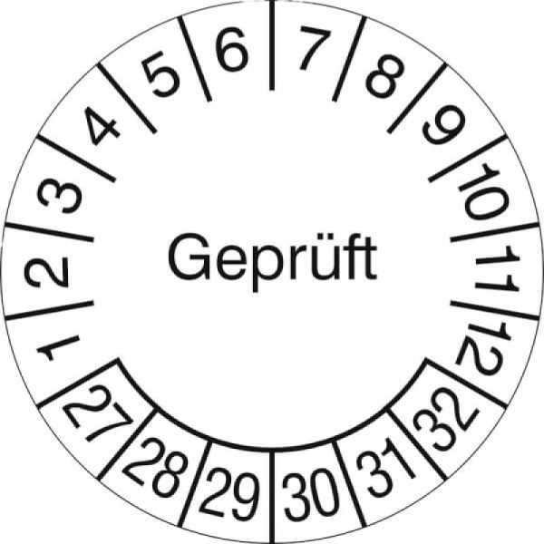 Stein HGS Prüfplaketten mit Jahresfarbe (6 Jahre), Ø 20 mm, 2027-2032, 31.c7018-27