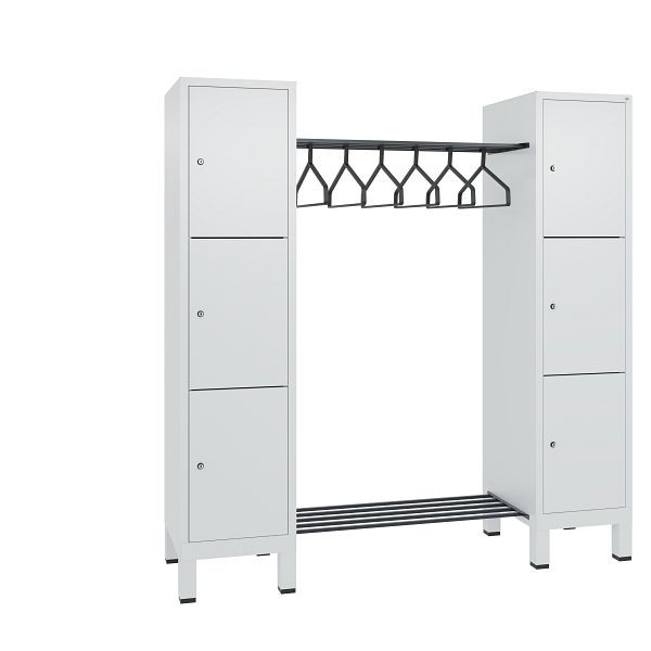 C+P Garderobe Evolo, 6 Fächer, H1850xB1790xT500 mm, Lichtgrau, 48406-02 S10016