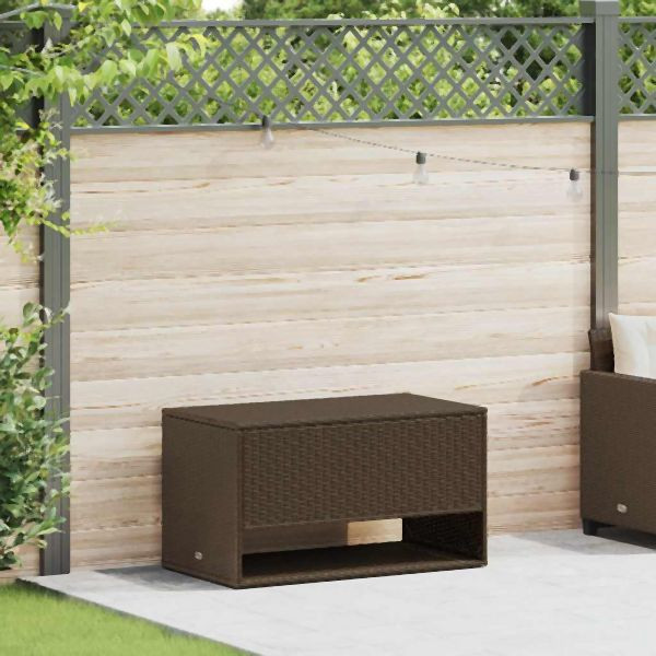vidaXL Outdoor-Kissenbox Braun 100x55x55,5 cm Poly Rattan, 4104142