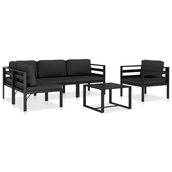 vidaXL 6-tlg. Garten-Lounge-Set mit Kissen Aluminium Anthrazit, 49233