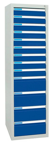 stumpf Schubladenschrank Serie ESTA, RAL 7035/5010, 13 Schubladen (9x100, 4x200 mm), 7605774