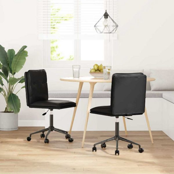 vidaXL Esszimmerstühle 2 Stück Schwarz Kunstleder, 3315424