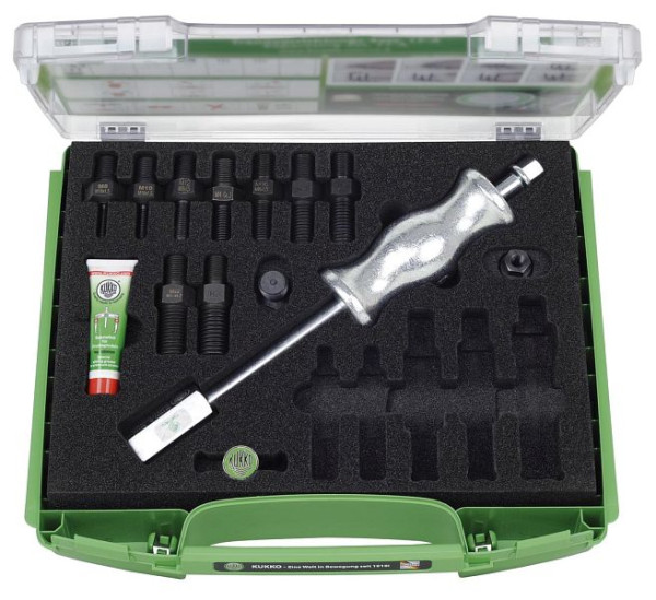 KUKKO Passfeder- und Passstiftauszieher-Satz, Gewinde des Adapters Werkstückseite: M8; M10; M12; M14; M16; M18; M20; M22; M24, 223-G