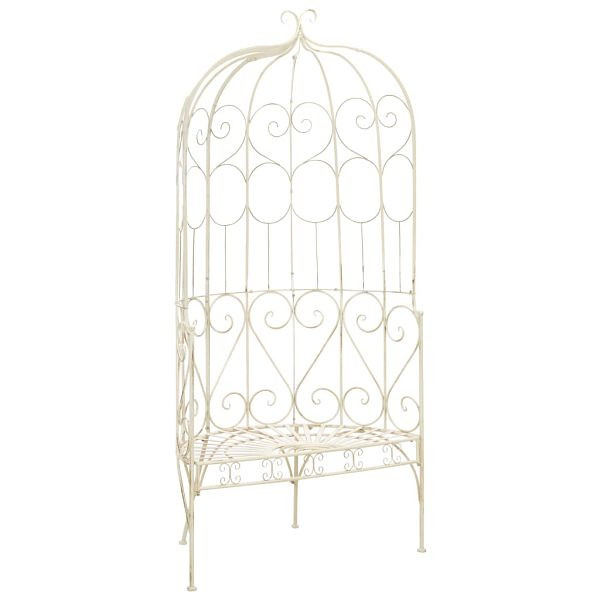 vidaXL Gartenbank 95 cm Eisen Antik Weiß, 45432
