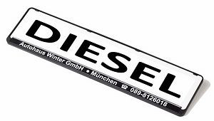 Eichner Miniletter Werbeschild standard, Weiß, Aufdruck: Diesel, 9219-00163