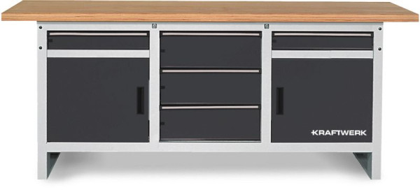 Kraftwerk Werkbank 840x2000x700 mm, 2 Türen, 5 Schubladen, 110.200.004