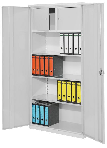 Kappes Systemschrank Serie 500 Privatfach, H 1950 x B 1000 x T 500 mm, RAL 7035, Vollblechtüren, 3 Fachböden, 1251.04.1013