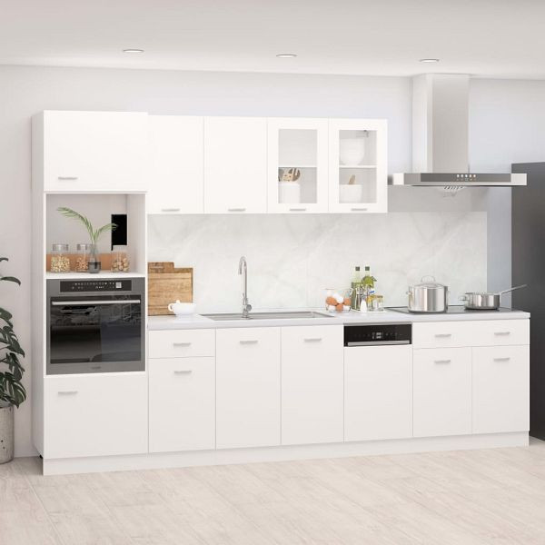 vidaXL 7-teilig Küchenzeile Weiß Holzwerkstoff, 3067623