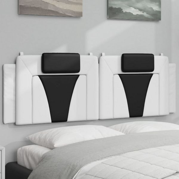 vidaXL Kopfteil-Kissen Weiß und Schwarz 160 cm Kunstleder, 374803