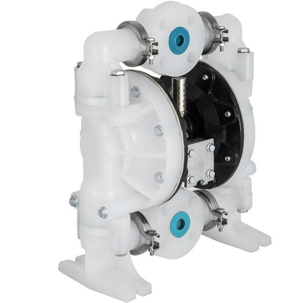 VEVOR Luftbetriebene Doppelmembranpumpe, 1 Zoll / 25 mm Einlass/Auslass, 30 GPM Polypropylen, max. 120 PSI, YBGMBQBY4-25PP001V0