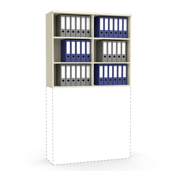 Deskin Aufsatz-Regal MULTI M, Ahorndekor, B 1200 x H 1055 x T 420 mm, 271940