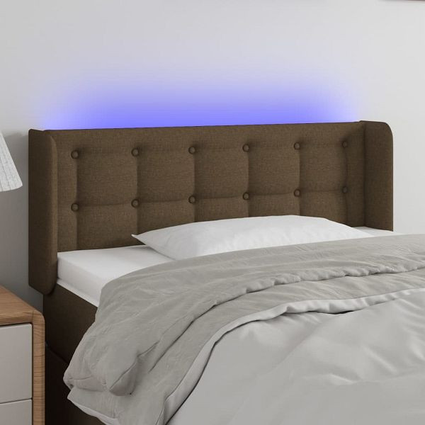 vidaXL LED Kopfteil Dunkelbraun 93x16x78/88 cm Stoff, 3123655