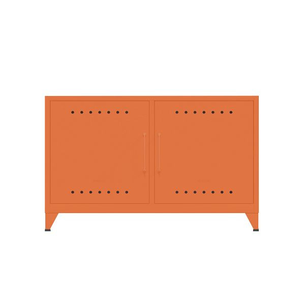 Bisley Fern Sideboard, inkl. 1 festen Fachboden, Kabeldurchlass und Klett-Halter, 603 orange, FERCAB603