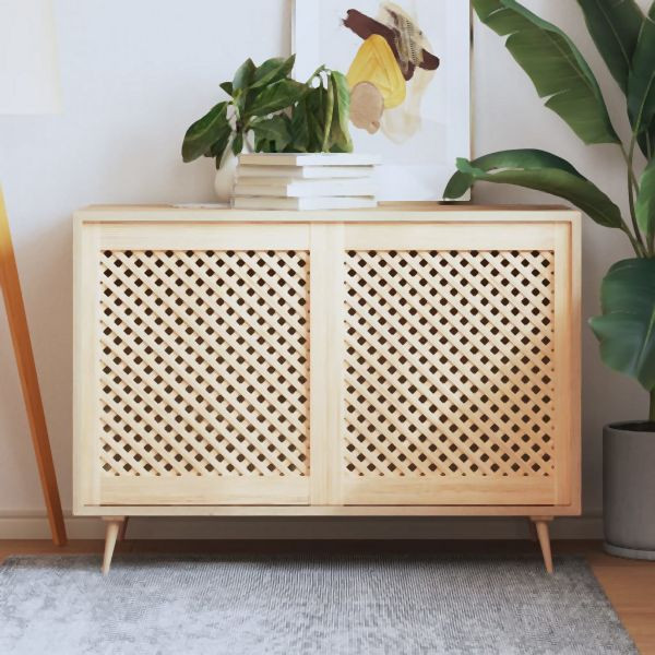 vidaXL Schranktüren 2 Stk. Gitterdesign 59,5x69 cm Massivholz Kiefer, 372795