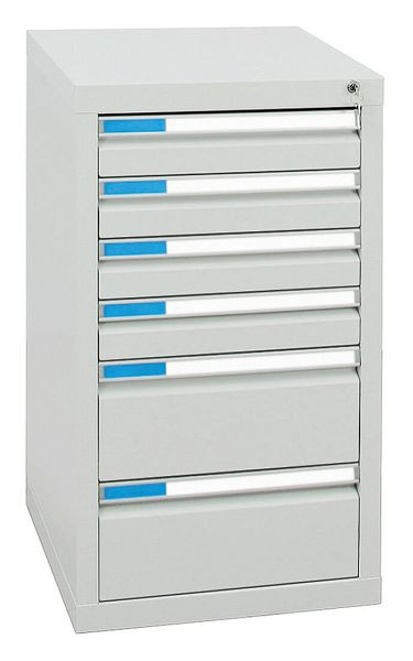 stumpf Schubladenschrank Serie ESTA, RAL 7035/7035, 6 Schubladen (4x100, 2x200 mm), 7601507