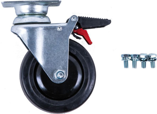 KS Tools Lenkrolle mit Bremse zu PERFORMANCEplus Werkstattwagen mit Schrauben, 873.5008-R011P