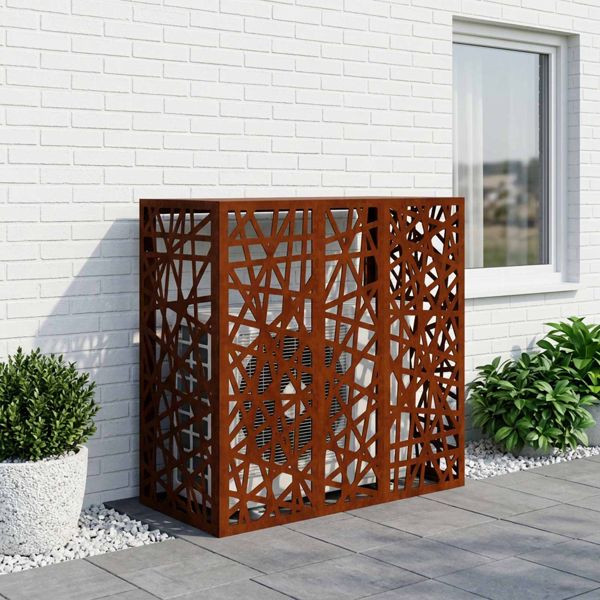 vidaXL Klimaanlagenabdeckung Rostoptik 110 x 50 x 105 cm, 8014177